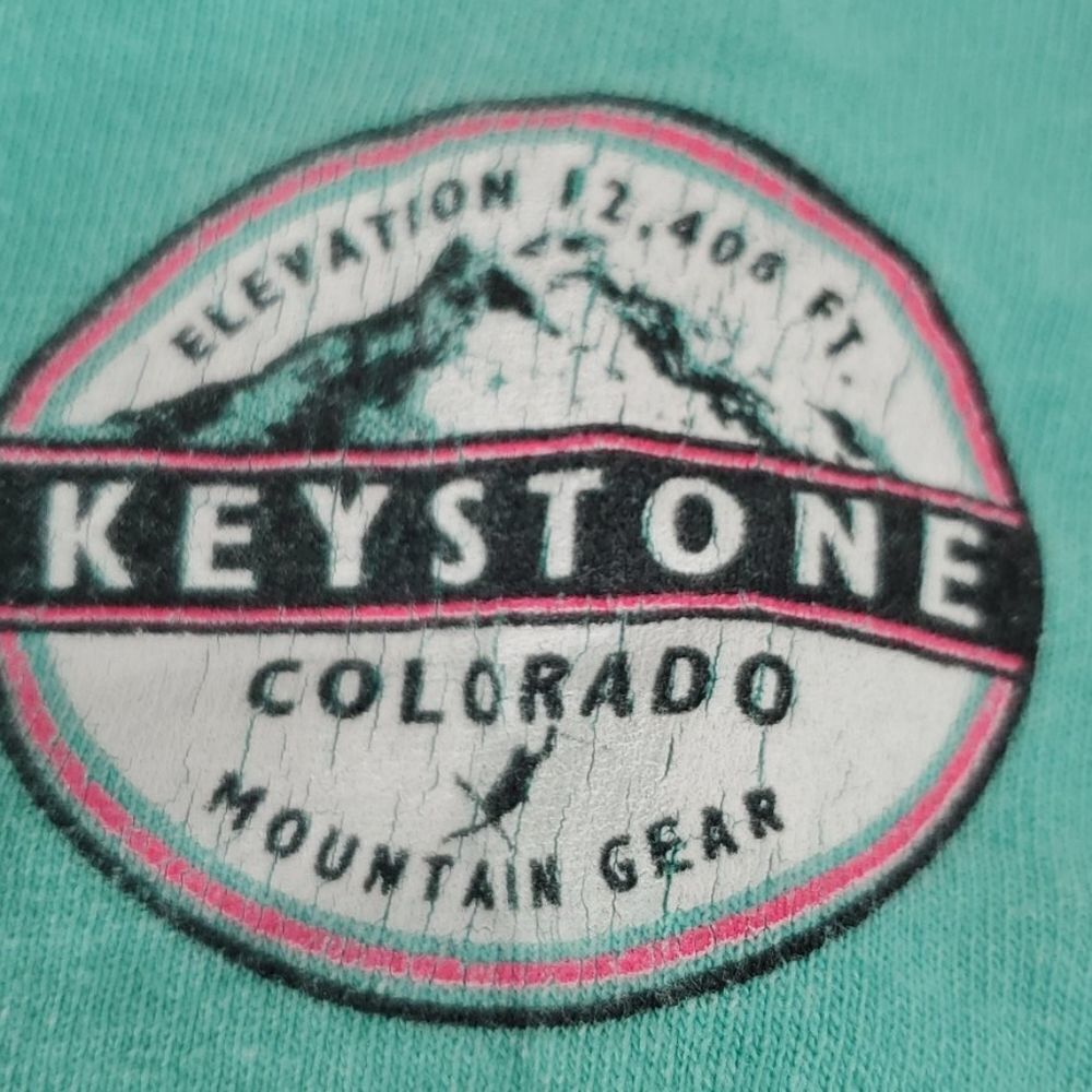 🎿L  KEYSTONE APRES SKI LONG SLEEVE MINT GREEN tshirt Large XS EXTRA SMALL